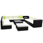 Gardeon 13PC Sofa Set with Storage Cover Outdoor Furniture Wicker