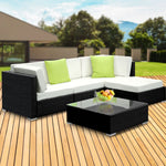 Gardeon 5PC Outdoor Furniture Sofa Set Wicker Garden Patio Pool Lounge