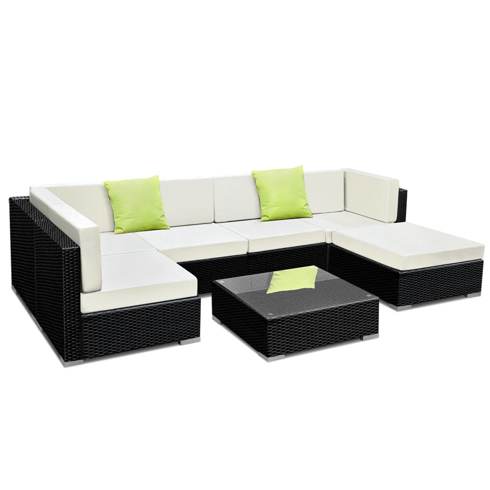 Gardeon 7PC Sofa Set with Storage Cover Outdoor Furniture Wicker