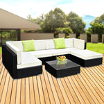 Gardeon 7PC Sofa Set with Storage Cover Outdoor Furniture Wicker