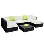 Gardeon 7PC Outdoor Furniture Sofa Set Wicker Garden Patio Pool Lounge