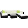 Gardeon 8PC Sofa Set with Storage Cover Outdoor Furniture Wicker