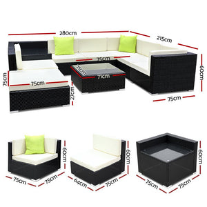 Gardeon 9PC Sofa Set with Storage Cover Outdoor Furniture Wicker