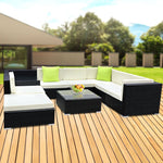 Gardeon 9PC Sofa Set with Storage Cover Outdoor Furniture Wicker