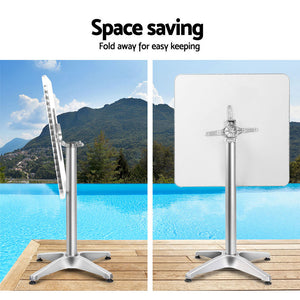 Gardeon Aluminium Adjustable Square Bar Table - Silver