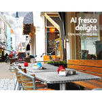Gardeon Aluminium Adjustable Square Bar Table - Silver