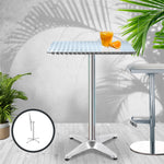 Gardeon Aluminium Adjustable Square Bar Table - Silver
