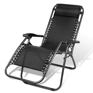 Gardeon Outdoor Portable Recliner - Black