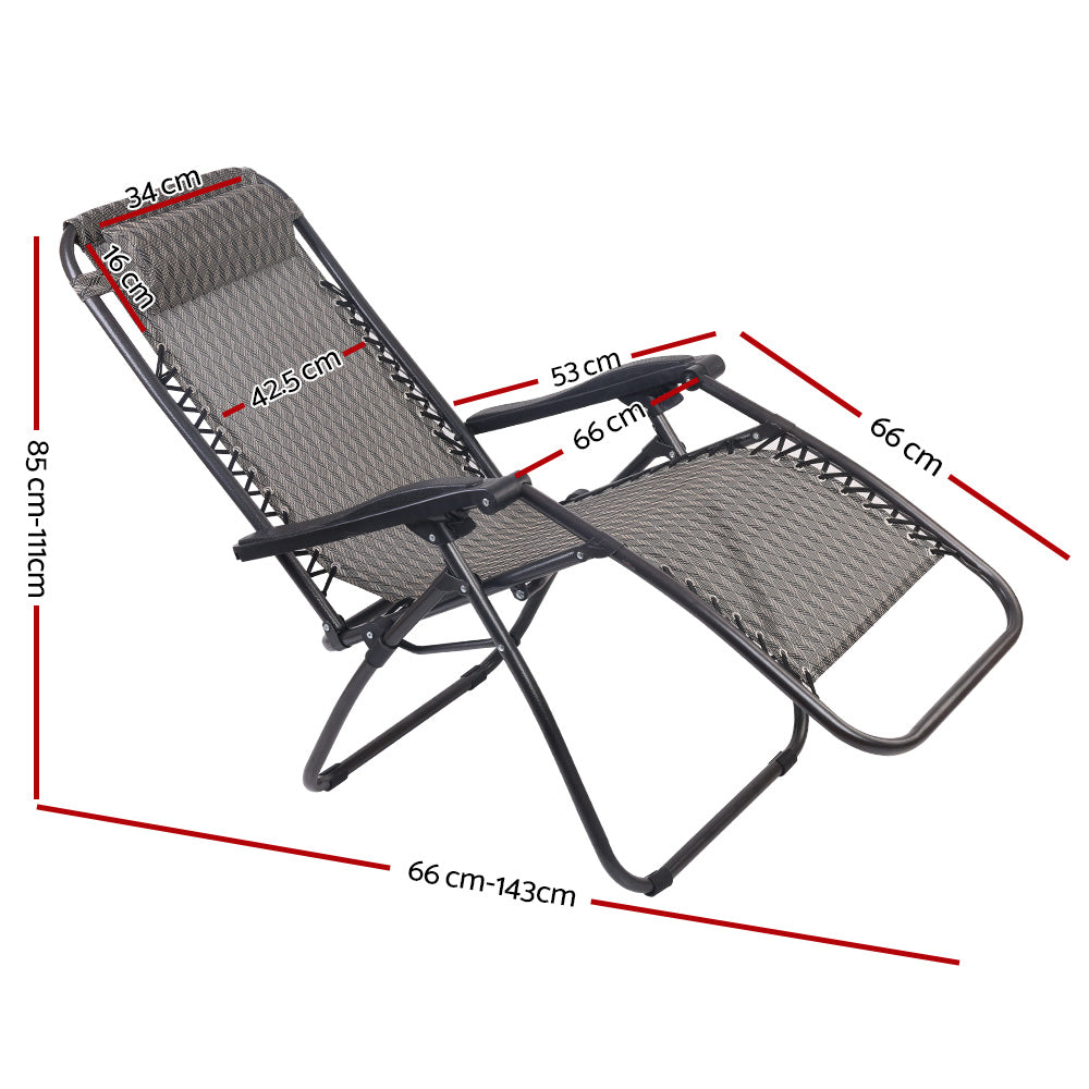 Gardeon Outdoor Portable Recliner - Grey