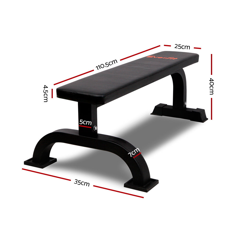 Everfit Flat Bench Weight Press Fitness Gym Exercise Equipment