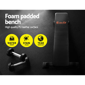 Everfit Flat Bench Weight Press Fitness Gym Exercise Equipment