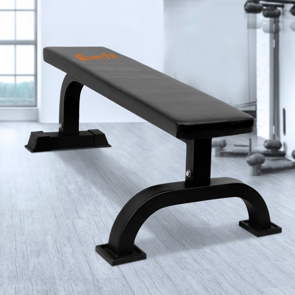 Everfit Flat Bench Weight Press Fitness Gym Exercise Equipment