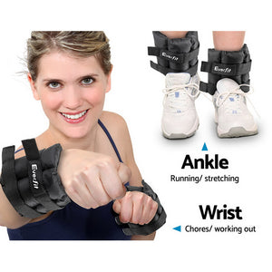 Everfit Set of 2 Wrist Ankle Weights 5kg with Straps