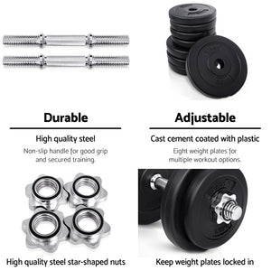 Everfit Fitness Gym Exercise Dumbbell Set 20kg