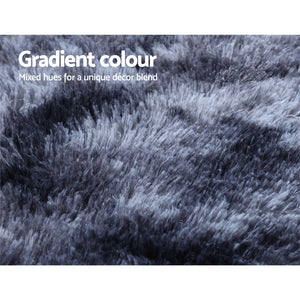 Artiss Gradient Shaggy Rug 200x230cm Carpet Area Rugs Dark Grey