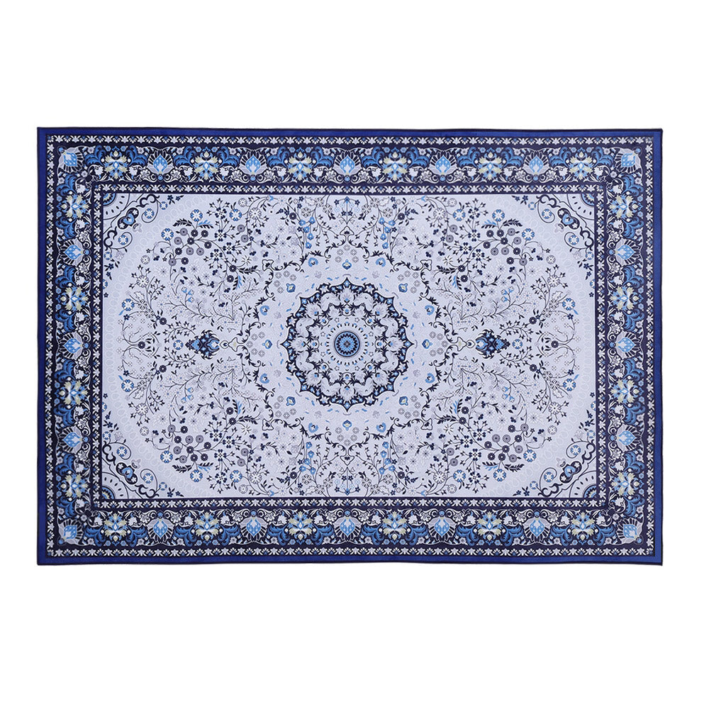 Artiss Short Pile Floor Rug 200x290cm Gaspar Blue