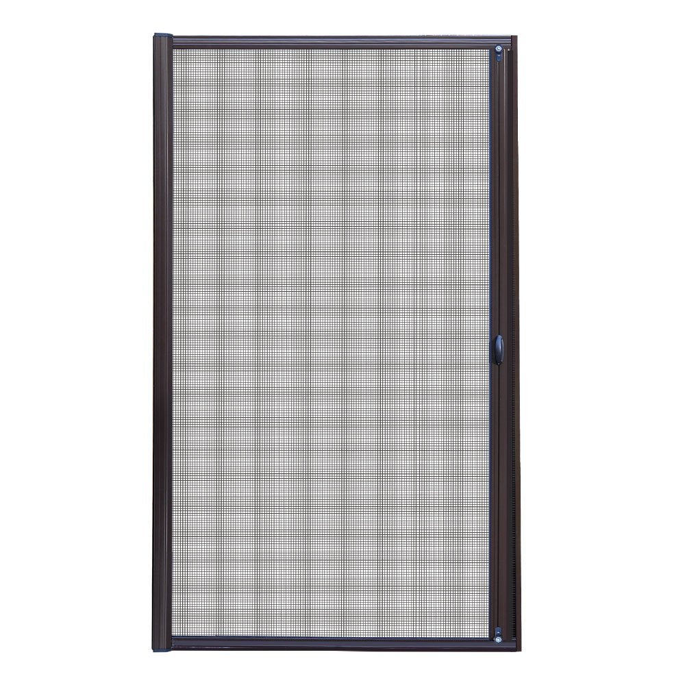 Instahut Retractable Magnetic Fly Screen Flyscreen Door Mesh Sliding 1.2m x 2.1m Brown