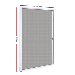 Instahut Retractable Magnetic Fly Screen Flyscreen Door Mesh Sliding 1.2m x 2.1m White