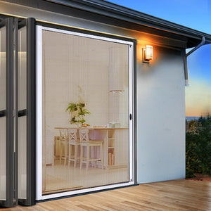 Instahut Retractable Magnetic Fly Screen Flyscreen Door Mesh Sliding 1.2m x 2.1m White