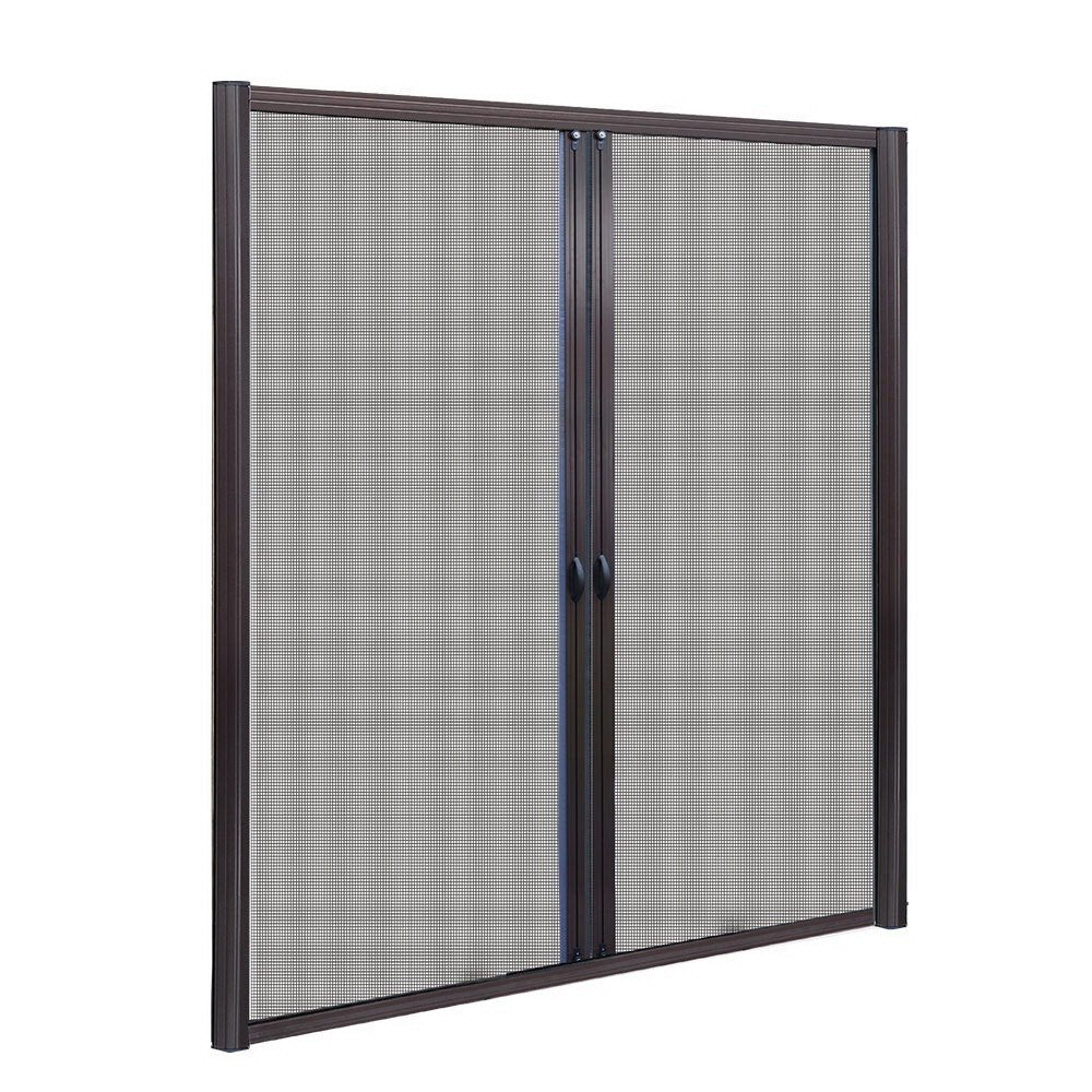 Instahut Retractable Magnetic Fly Screen Flyscreen Door Mesh Sliding 1.8m x 2.1m Brown