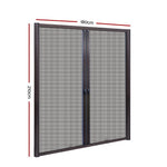 Instahut Retractable Magnetic Fly Screen Flyscreen Door Mesh Sliding 1.8m x 2.1m Brown