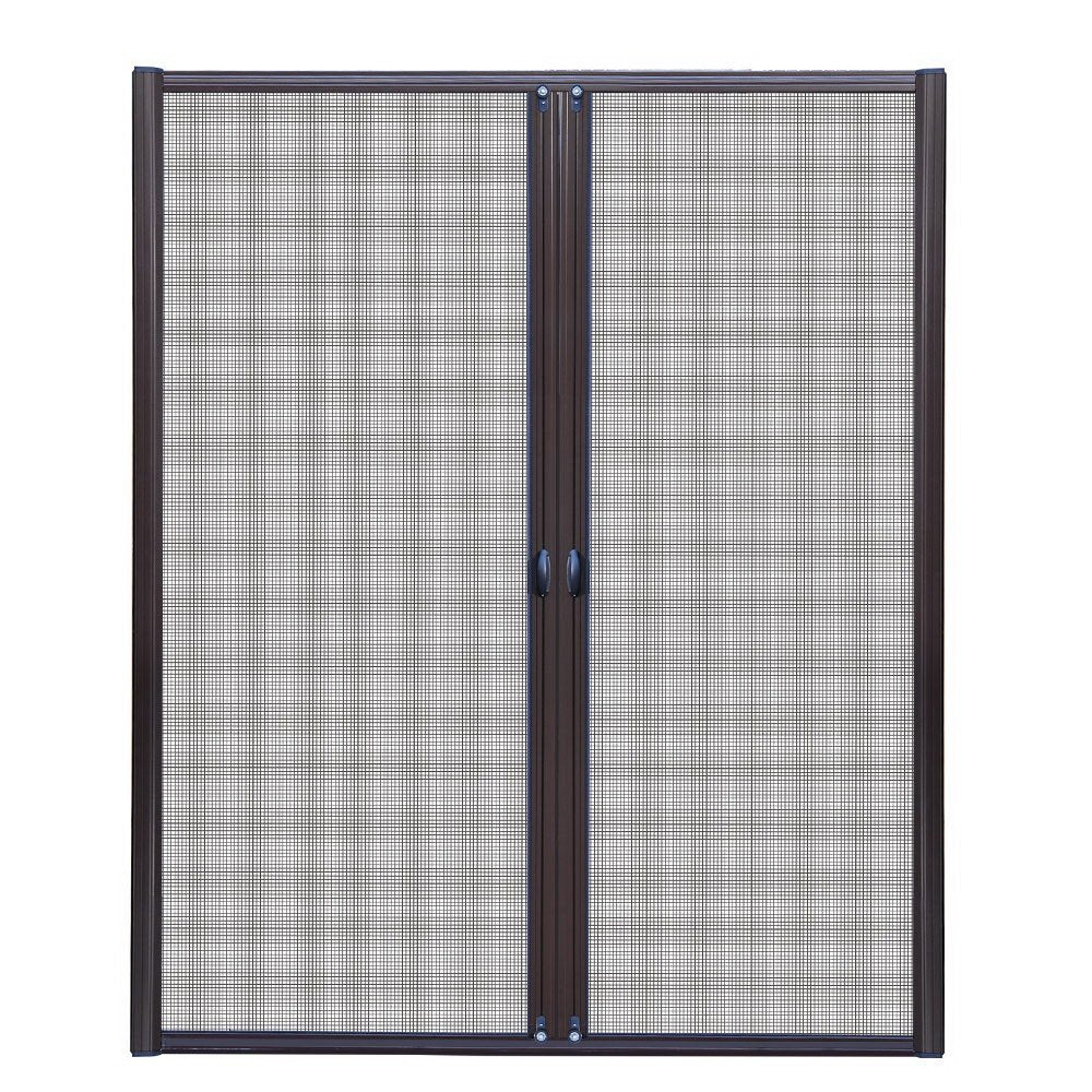 Instahut Retractable Magnetic Fly Screen Flyscreen Door Mesh Sliding 1.8m x 2.1m Brown