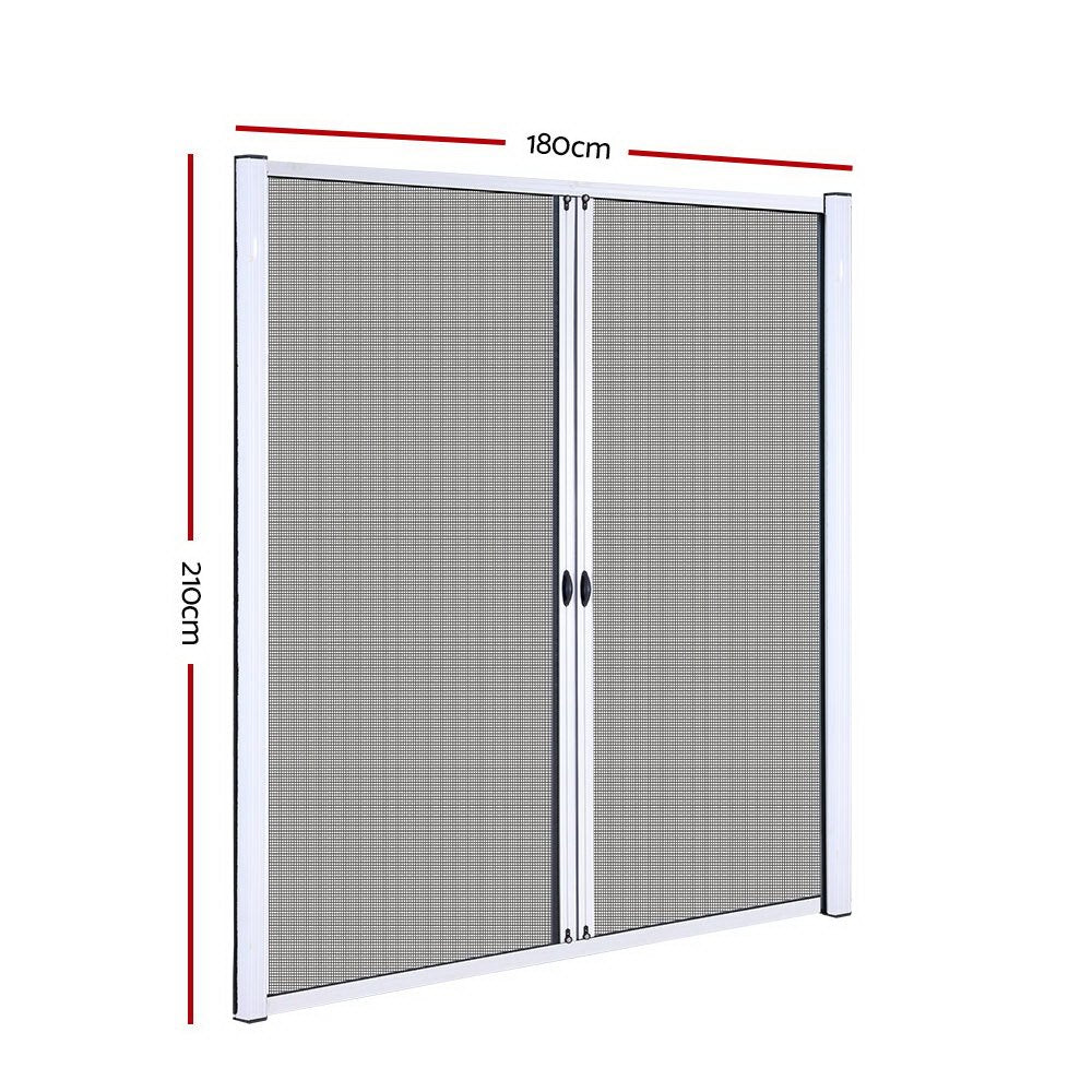 Instahut Retractable Magnetic Fly Screen Flyscreen Door Mesh Sliding 1.8m x 2.1m White