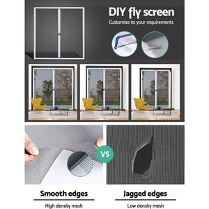 Instahut Retractable Magnetic Fly Screen Flyscreen Door Mesh Sliding 1.8m x 2.1m White