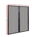 Instahut Retractable Magnetic Fly Screen Flyscreen Door Mesh Sliding 2.3m x 2.4m Brown