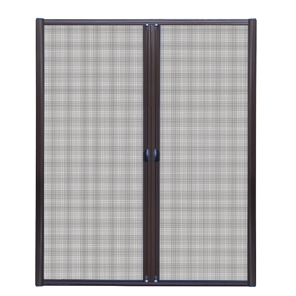 Instahut Retractable Magnetic Fly Screen Flyscreen Door Mesh Sliding 2.3m x 2.4m Brown