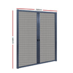 Instahut Retractable Magnetic Fly Screen Flyscreen Door Mesh Sliding 2.3m x 2.4m Grey