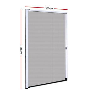 Instahut Retractable Magnetic Fly Screen Flyscreen Door Mesh Sliding 1.2m x 2.1m White