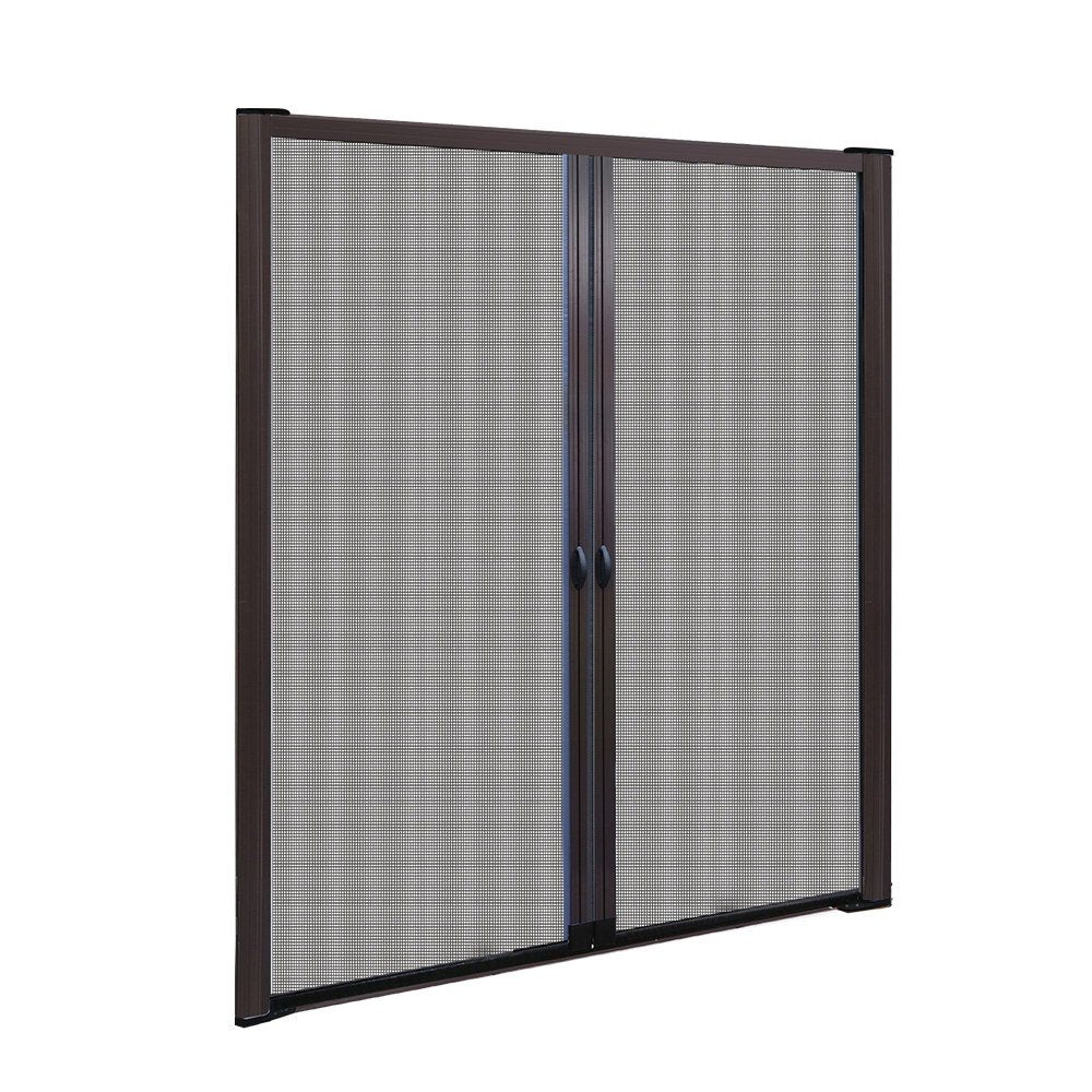 Instahut Retractable Magnetic Fly Screen Flyscreen Door Mesh Sliding 1.8m x 2.1m Brown