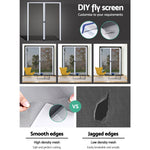 Instahut Retractable Magnetic Fly Screen Flyscreen Door Mesh Sliding 1.8m x 2.1m White