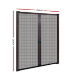 Instahut Retractable Magnetic Fly Screen Flyscreen Door Mesh Sliding 2.3m x 2.4m Brown