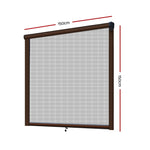 Instahut Retractable Window Fly Screen Flyscreen Mesh DIY 1.5m x 1.5m Brown