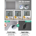 Instahut Retractable Window Fly Screen Flyscreen Mesh DIY 1.5m x 1.5m White