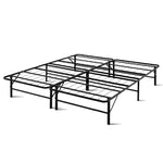 Artiss Foldable King Metal Bed Frame - Black