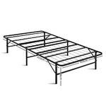 Artiss Foldable King Single Metal Bed Frame - Black