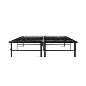 Artiss Foldable Queen Metal Bed Frame - Black