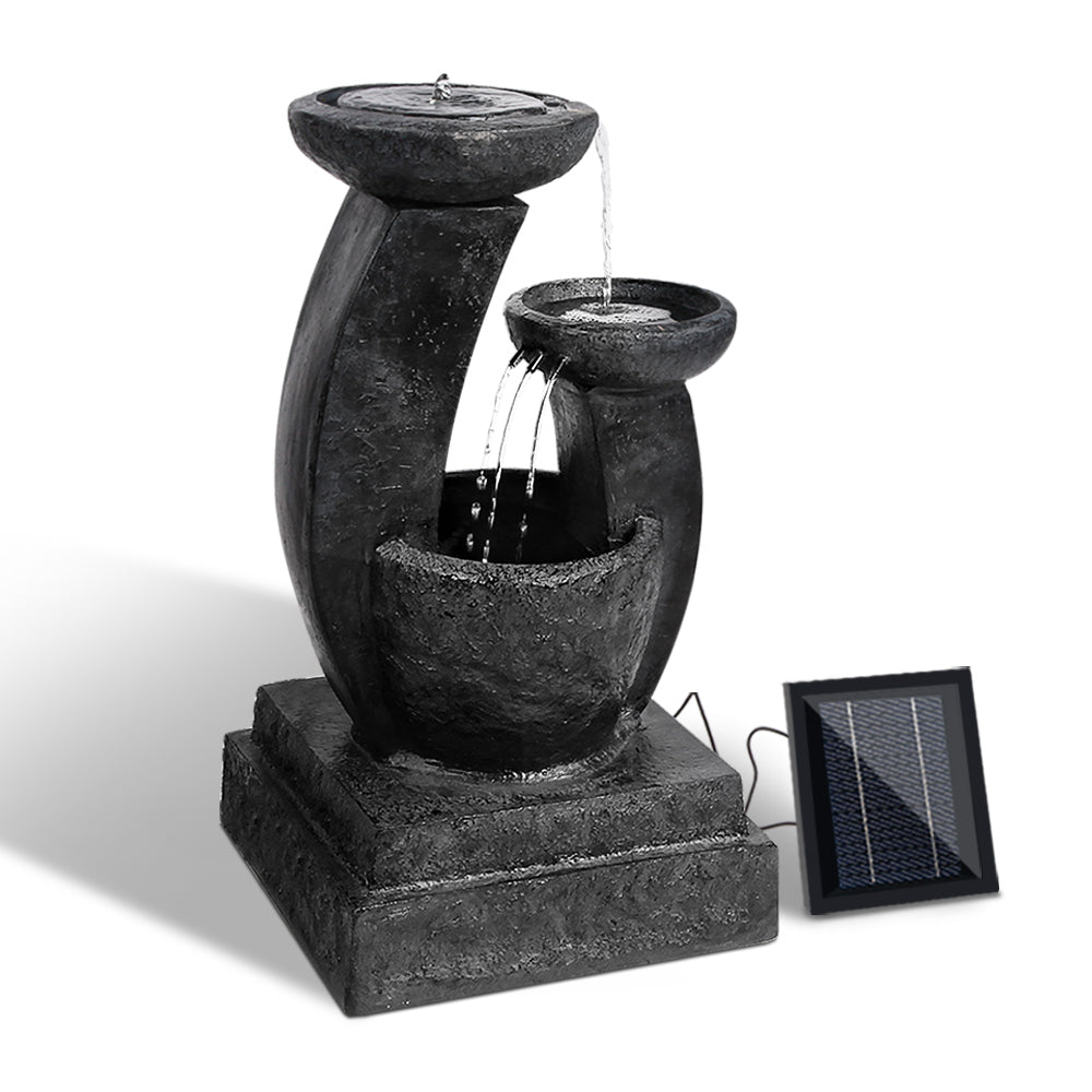 Gardeon 3 Tier Solar Powered Water Fountain with Light - Blue