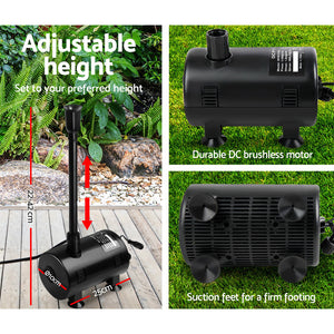 Gardeon 1600L/H Submersible Fountain Pump with Solar Panel