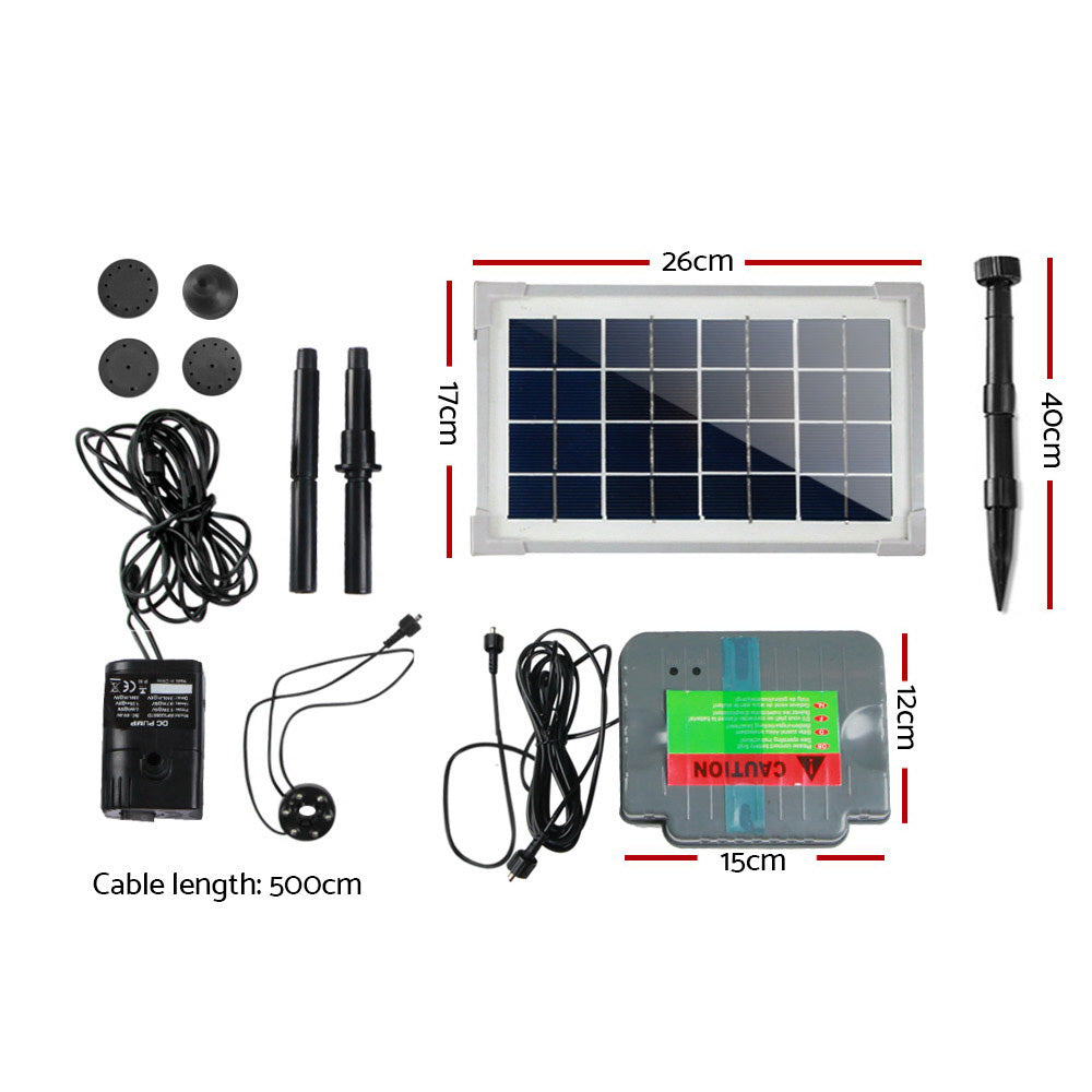 Gardeon 330L/H Submersible Fountain Pump with Solar Panel