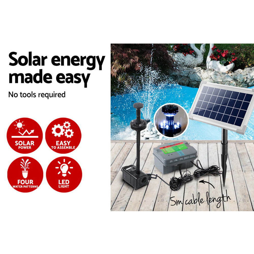 Gardeon 330L/H Submersible Fountain Pump with Solar Panel