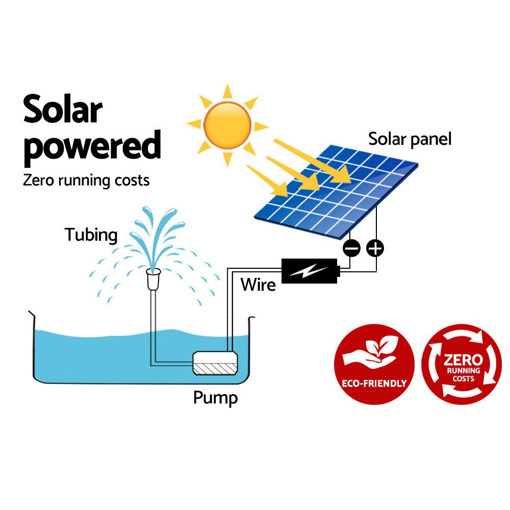 Gardeon 330L/H Submersible Fountain Pump with Solar Panel