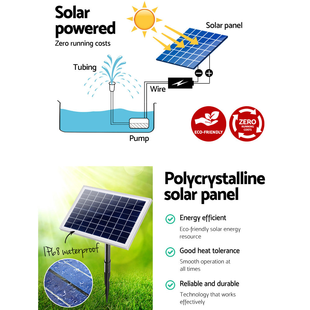 Gardeon Solar Powered Water Pond Pump 60W