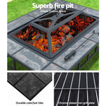 Grillz Outdoor Fire Pit BBQ Table Grill Fireplace