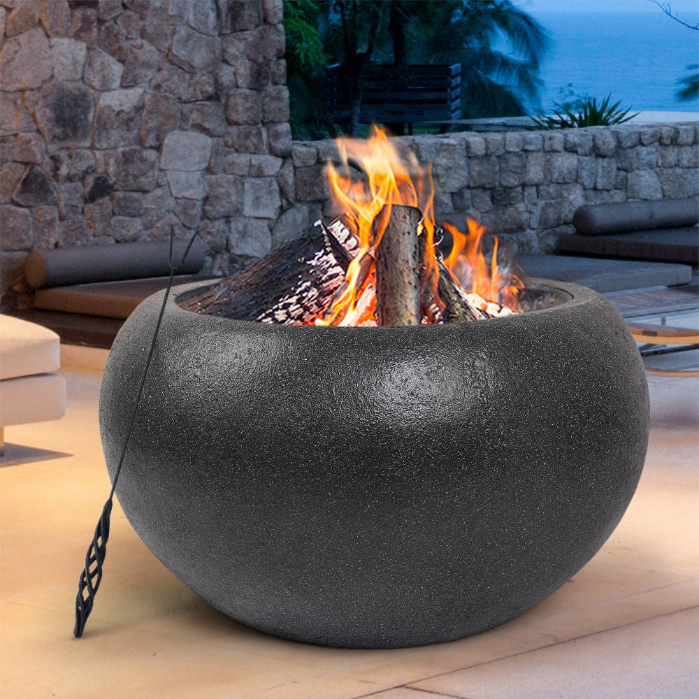 Grillz Outdoor Portable Fire Pit Bowl Wood Burning Patio Oven Heater Fireplace