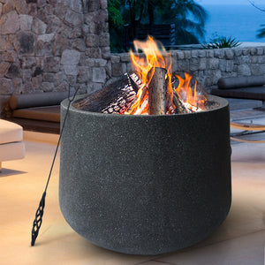 Grillz Outdoor Portable Fire Pit Bowl Wood Burning Patio Oven Heater Fireplace