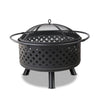 Grillz 30 Inch Portable Outdoor Fire Pit and BBQ - Black